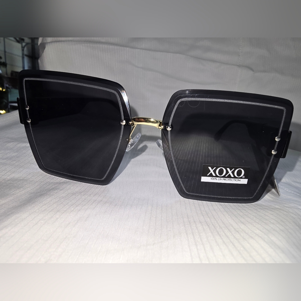 XOXO Gold and Black Oversized‎ Sunglasses